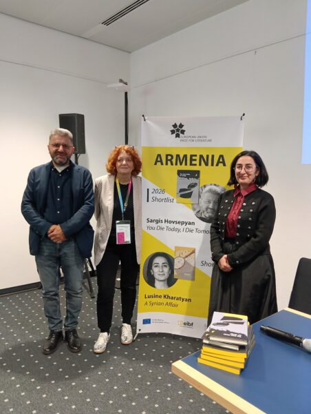 From left, Sargis Hovsepyan, Anne Bergman and Lusine Kharatyan