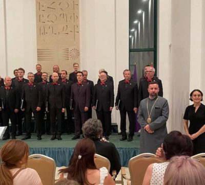 Members of Ars Musica Choir perform in Echmiadzin