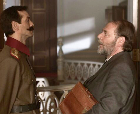 Enver Pasha, left, and Johannes Lepsius in a still from “Homo Politicus”